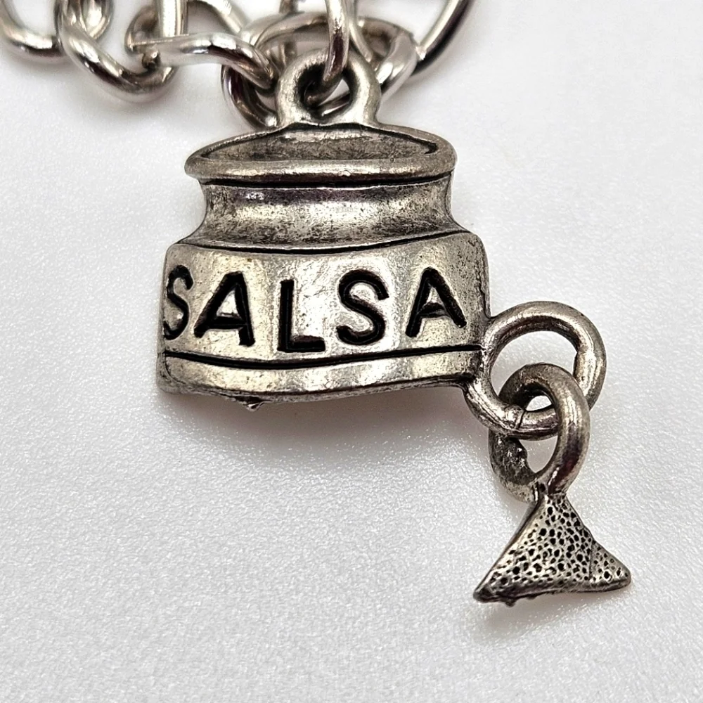 VINTAGE Silver Tone Best Chef Cooking Baking Charm Bracelet Baker
